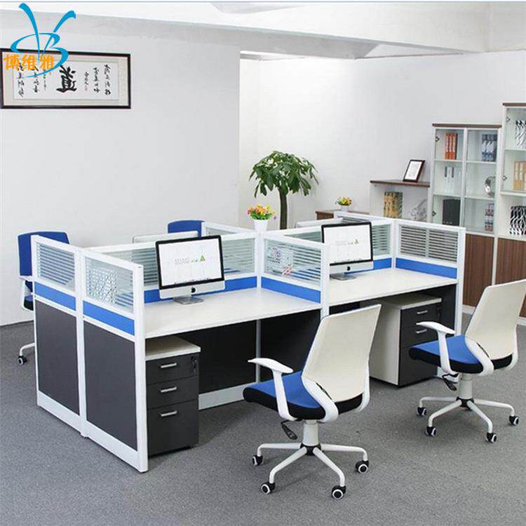 工厂电脑桌带抽屉职员办公桌4人办公屏风卡座屏风组合员工位