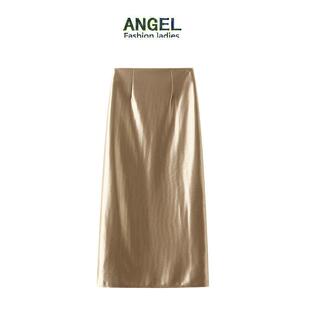 高级感金色半身裙女2025新款气质小个子新中式绝美裙子0830定制