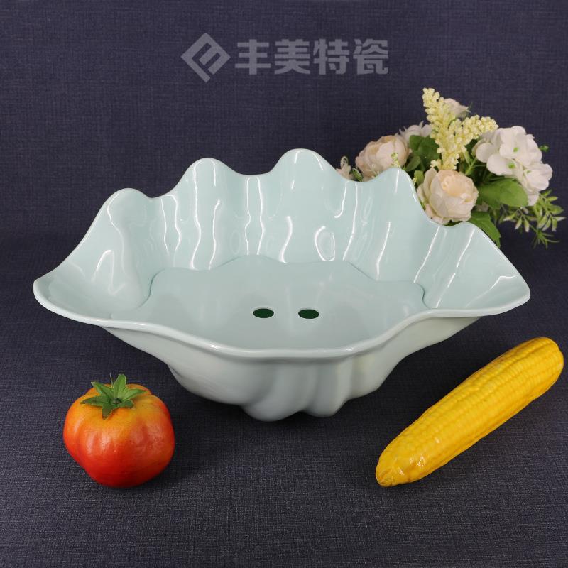 密胺餐具海螺盘干冰盘造型创意海鲜刺身贝壳摆盘酒店仿瓷高档19寸
