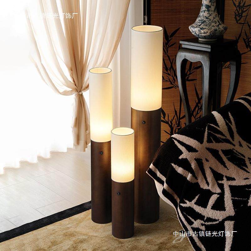 2026新款高级感中古风客厅卧室装饰台灯北欧简约实木落地台灯温馨