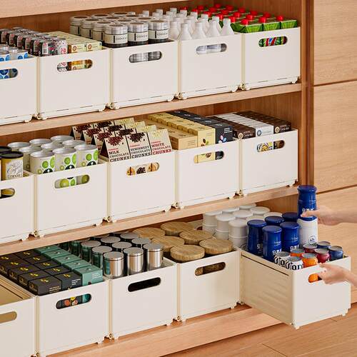 Cabinet storage box with drawer-type extendable design for k