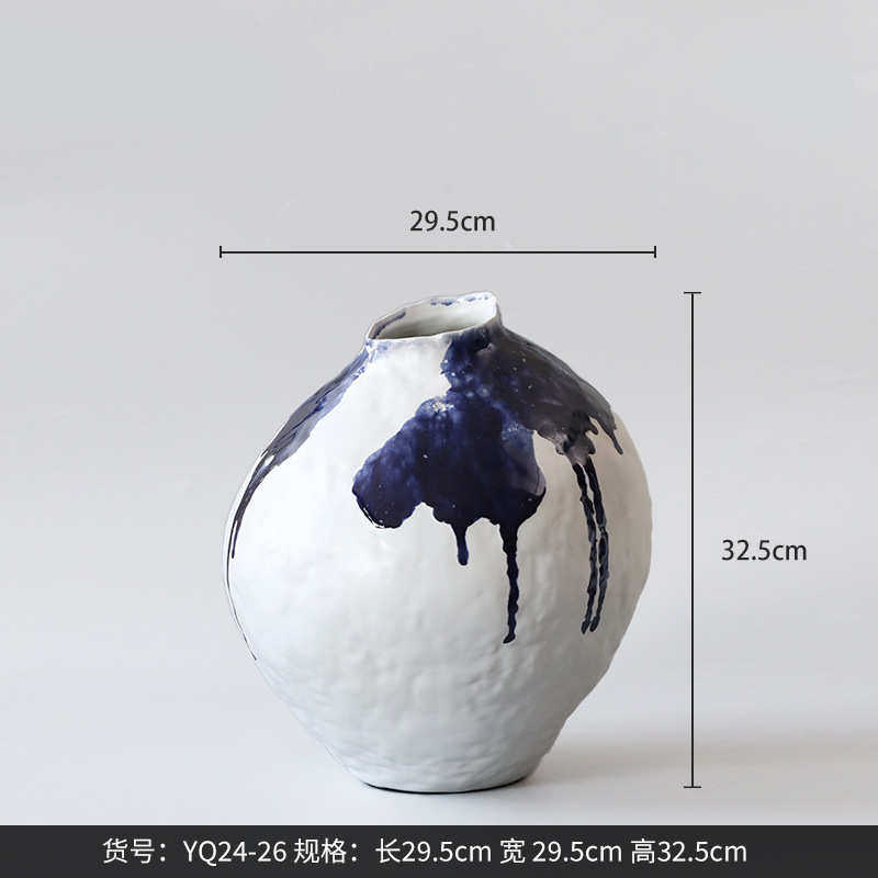 中式陶罐客厅家居装饰摆件水培西寂复古插花博侘花瓶景德镇风陶瓷