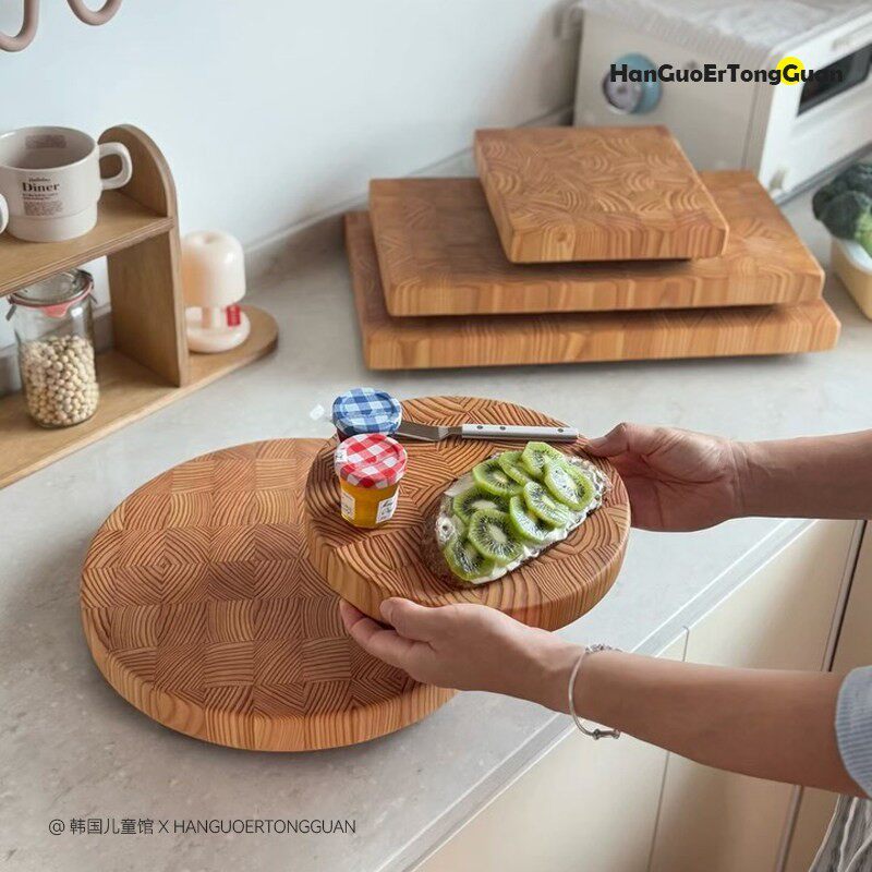 韩国拼接菜板木制防滑加厚圆菜板厨房家用切菜板砧板水果辅食粘板