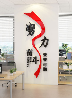 办公室墙面装饰员工激励文字3d立体公司团队励志标语企业文化墙贴
