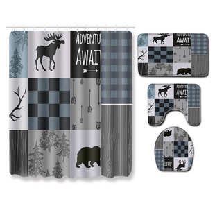 彩色动物大象狮子马浴室防滑地垫浴帘地毯货源个性酷