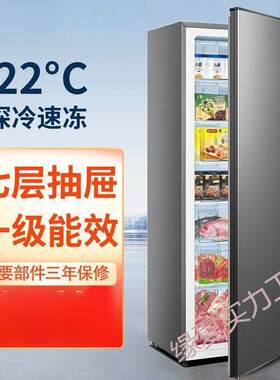 北极立式冰柜抽屉式家用全冷冻柜侧开门立体大冷柜小型冰箱母乳