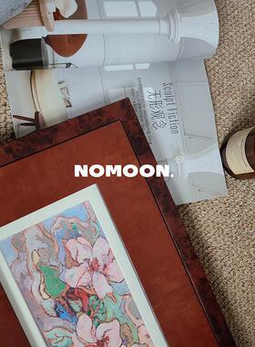 NOMOON高级感朱红花卉挂画 画法式中古风覆古玄关沙发小众艺术装