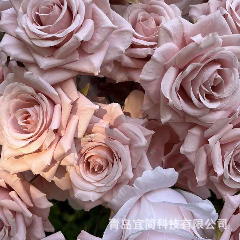 粉色花会球花排议桌放艺花婚庆餐桌婚礼摆拱门背FST1049景架装饰
