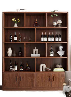 Bw1博古架实木中式茶柜置物架茶叶展示柜隔断多宝阁客厅茶架摆件