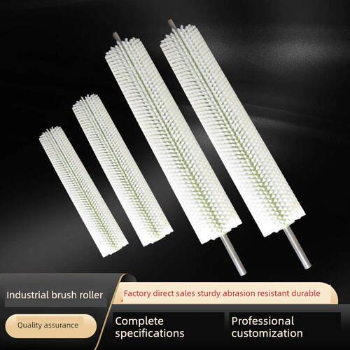 工业毛刷辊滚筒刷定制清洗除尘筛沙抛光尼龙丝毛刷辊小型毛刷辊轮