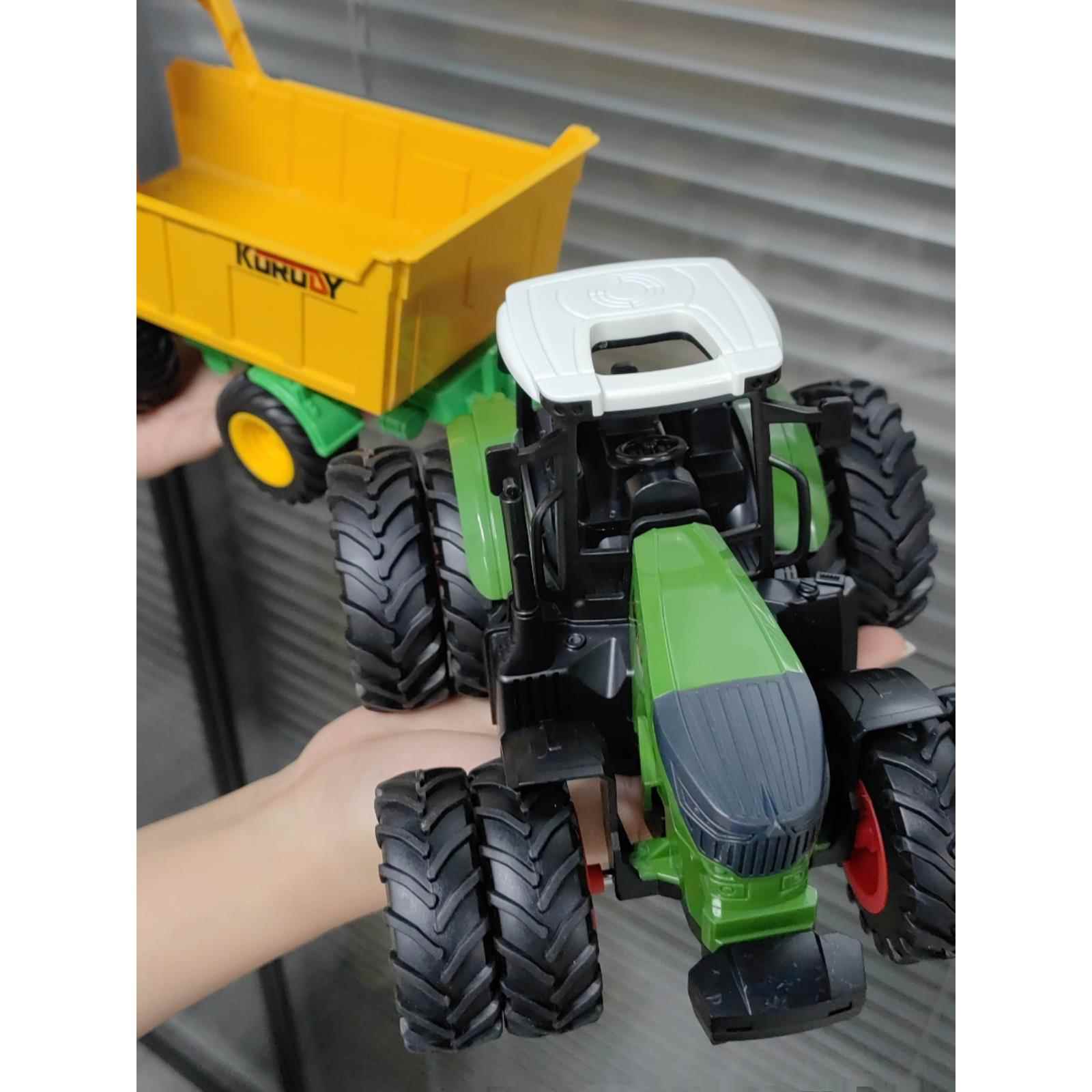 儿童拖拉机玩具车男孩滑行运输拖车模型车厢工程车宝宝大号翻斗车