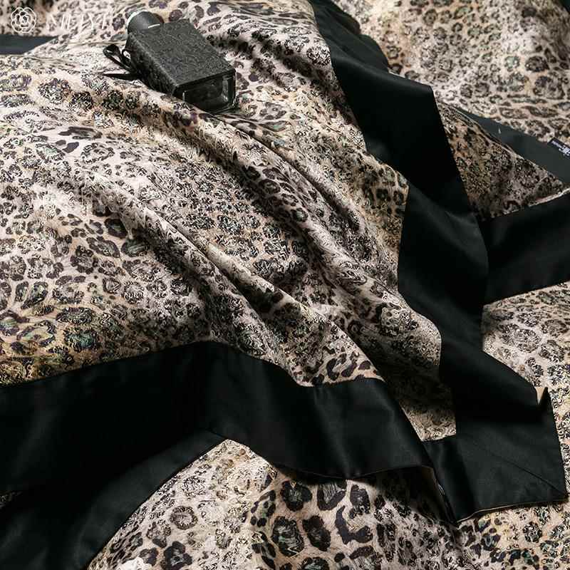 轻奢风1YC966800全0S长绒棉豹纹花四件套罩棉纯棉被套床印上用品