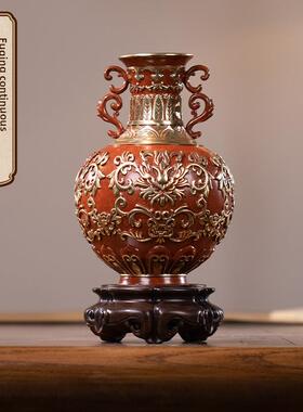 朱秉仁铜制福清棉花瓶新插花花瓶家居装饰饰品创意花器