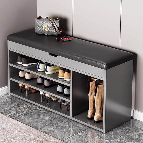 换鞋凳家用门口入户可坐式鞋架轻奢感鞋柜坐垫一体进门穿鞋凳