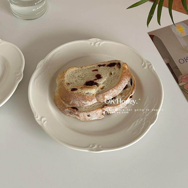 法式浪漫白色ins风浅浮雕翅膀陶瓷盘子点心西餐盘甜品早餐盘,餐饮具,盘,淘宝优惠券,粉丝福利购,淘宝优惠卷