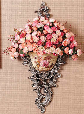 家居家装墙上lzf复古创意墙壁花瓶树脂饰品欧式挂饰挂壁壁饰壁挂