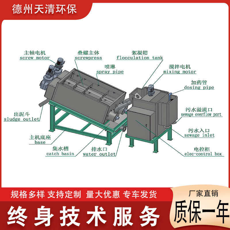 全自动叠螺机工业污泥脱水处理油性污水压滤设备叠螺式污泥脱水机,五金/工具,水质污染防治设备,淘宝优惠券,粉丝福利购,淘宝优惠卷