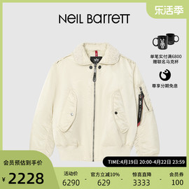 联名系列NEIL BARRETTx Alpha白色男士飞行员夹克加厚棉服