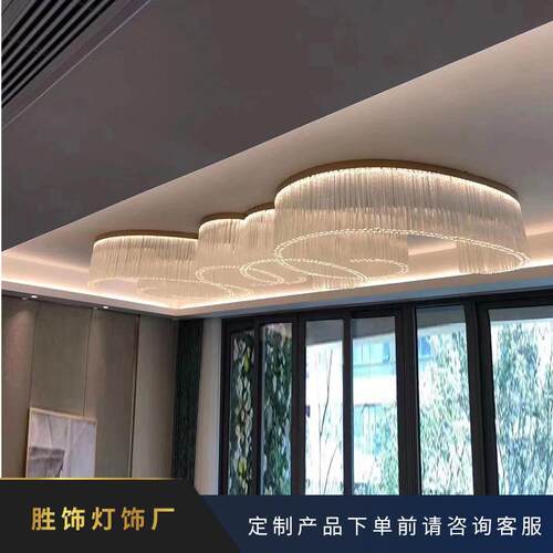 LED水晶吊灯酒店大堂工程创意餐蜡烛后现代厅别墅装饰灯具