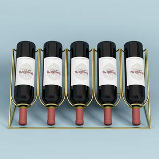 简约现代轻奢红酒架倒放家用葡萄酒柜置物架桌面酒瓶展示架摆件