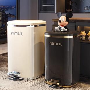 家用垃圾桶2025新款客厅高档轻奢厨房化妆室厕所高颜值大容量带盖