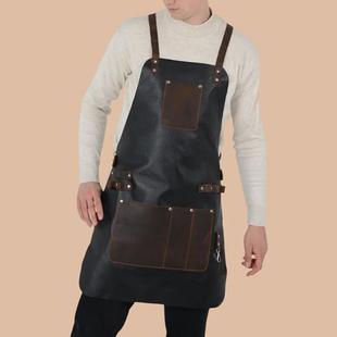 围裙工作时GBM尚房PU家用厨蛋烧烤女糕餐厅烘焙男工作服logo印字