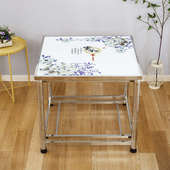 sus304折叠子餐桌正方形组装 不锈钢家用加厚