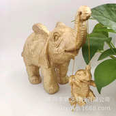 装 饰摆件树脂工艺品 饰品摆件金色小象荡秋千雕塑家居客厅装