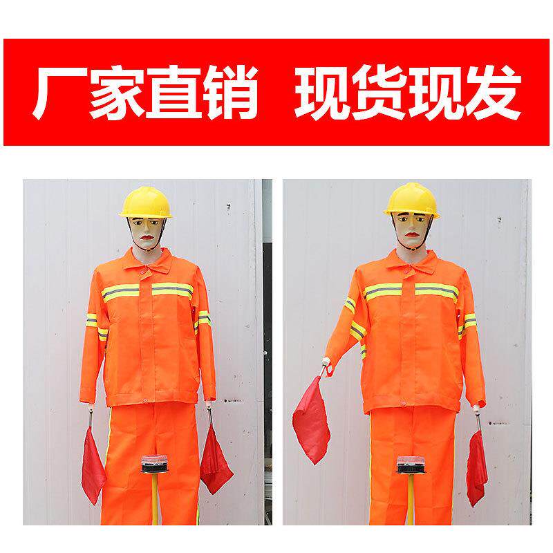 太阳能仿真交通指挥员假人 高速公路施工摇旗员道路保通机器人