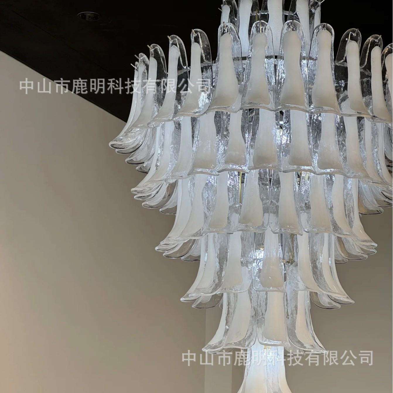 法式穆拉诺轻奢马蹄吊灯美式复古别墅客厅卧室复式楼挑空装饰吊灯