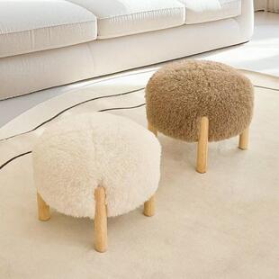 客厅小凳子家用沙发凳脚凳茶几矮凳高级感奶油风坐凳板凳坐墩TYmy