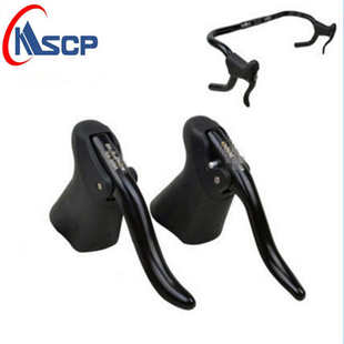 公路车铝闸把 骑行单车弯把破风手刹把 弯把刹车装置碟V刹用配件