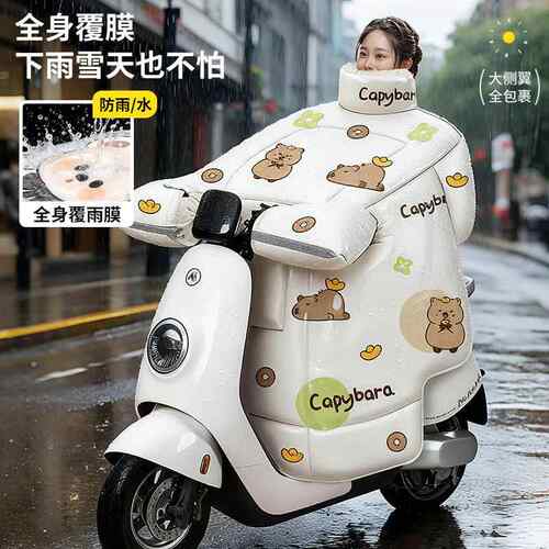 雅的迪电动车挡风被【钢化膜防暴雨】冬季加绒加厚防雨水电瓶摩托