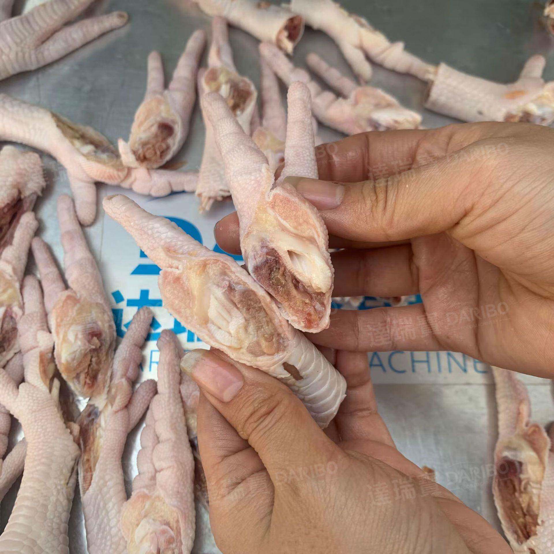 W泡椒凤爪劈半机切割分半设备 食品厂加工鸡脆骨鸭锁骨鸭脖切段机