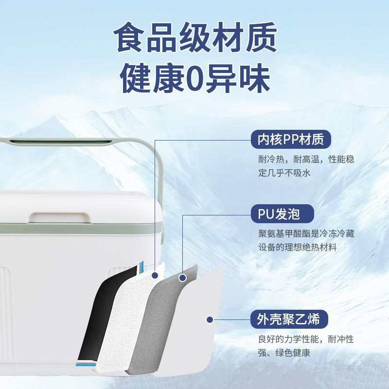 22l保温箱冰箱露营外卖便携户外保鲜配送两用箱食品冷热车载冷藏