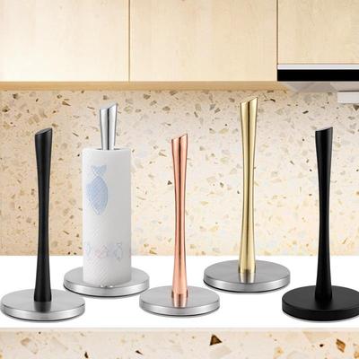 不锈钢厨房卷纸架立式纸巾架保鲜膜架免打孔纸巾座桌面卷纸架现货