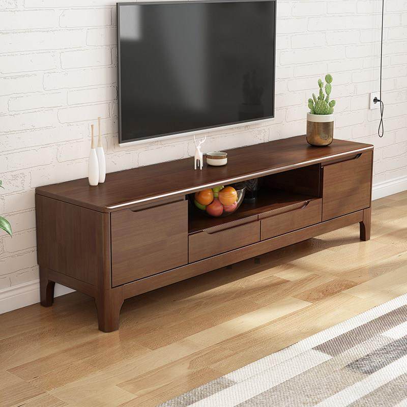 全实木电视柜茶几现代简约影视地柜小户型北欧家用客厅储物柜矮柜