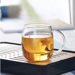 高硼硅耐热玻璃水杯蘑菇杯咖啡杯大号泡茶杯家用水杯办公杯可明火
