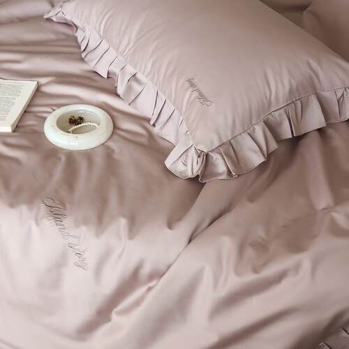 高端LF级A类80支天丝棉四件套超柔加密母婴级兰精天丝花边单被套4