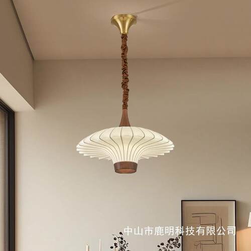 中古诧寂风黑胡桃木仿吞丝吸顶灯个性创意餐厅卧室落地灯复古禅灯