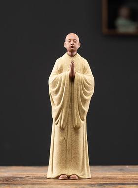 正品久造创意中古式陶瓷小和尚摆博件沙禅意小弥家居架摆设鱼缸装