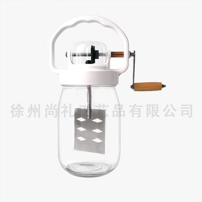 现货手摇黄油搅拌器Cross-border kitchenware多功能食品级玻璃瓶