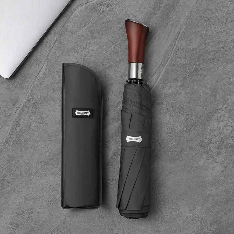 正品PARACHAS刀柄男士古全自动伞1.2米加折叠E雨伞大韩国森覆系商