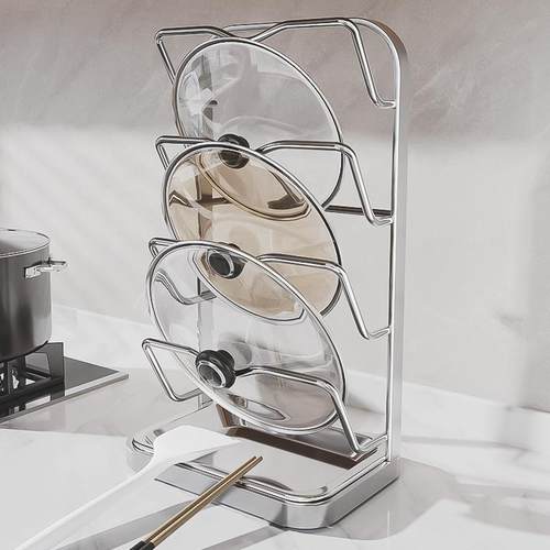 304不锈钢厨房锅盖置物架壁挂免打孔放砧菜板收纳台面勺铲放置器