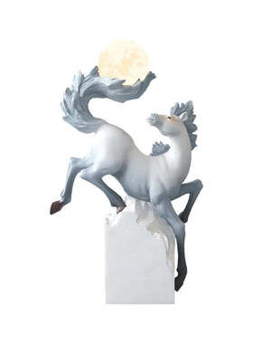 马到成功大型装饰摆件落地灯公司开业办公室雕塑现代轻奢乔迁礼品