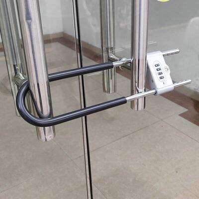 加码密码锁玻璃门锁挂锁防盗U型锁门锁密u形锁锁具商铺家用长锁