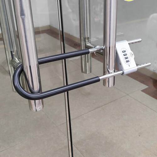 加码密码锁玻璃门锁挂锁防盗U型锁门锁密u形锁锁具商铺家用长锁
