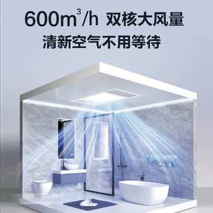 集成吊顶换气照明二合一300x600led灯排气扇强力厨房卫生间排风扇