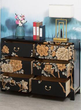 中式实木香樟木五玄斗NL409柜储边物收纳餐柜卧室客厅关新门厅收