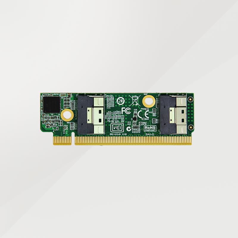 独立显卡U.2延长转接 扩展PCIe4.0 x16转SlimSAS 8654 1U转接底卡